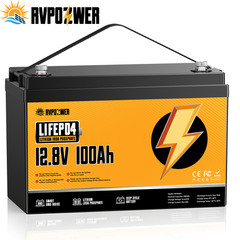 12V 100Ah LiFePO4 Lithium Battery BMS Deep Cycle For RVs Backup Power Off-grid