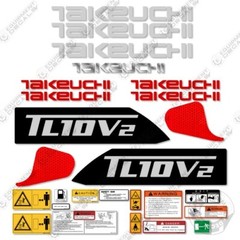 Fits Takeuchi TL10V2 Decal Kit – 7 YEAR OUTDOOR 3M VINYL!