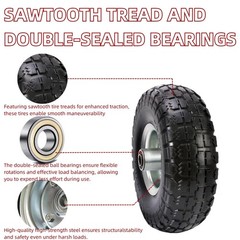 10″ Replacement Tire and Wheel 4.10/3.50-4″,10 inch Pneumatic Utility Tires f…