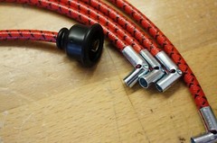 Ford 8N Red Deluxe Cloth Covered Spark Plug Wire Set Late Model 1950 51 52