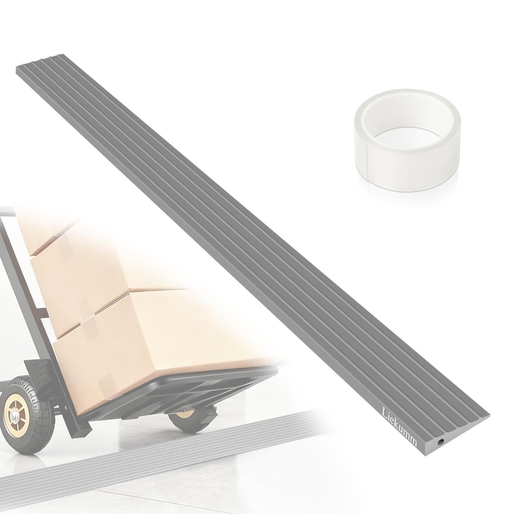 LIEKUMM 3/8″ Rise Odorless Threshold Ramp for 0.4″Hx2″Wx36″L(Grey), Gray