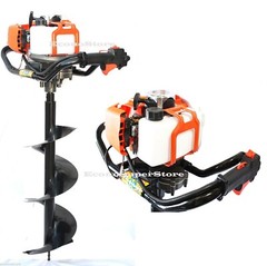 One Man Gas Post Hole Digger Fencing Soil Drill Machine w/4″ 6″ & 10″ Auger Bits