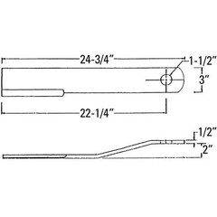 2 of Rotary Cutter Blades 24.75″ x 3″ x 0.5″ w/ 1.5″ Hole CCW USA Made 36BH