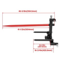 3 Point Hay Bale Spear Trailer Hitch Receiver For Cat 1 Tractor W/Gooseneck Ball