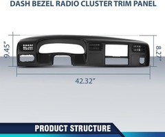 PIT66 Dash Bezel Radio Cluster Trim Panel Compatible with Ford F250 F350 Super D