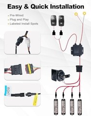 UTV Turn Signal Kit with 110dB Horn, Plug and Play, Pre-Wired UTV ATV Blinker…