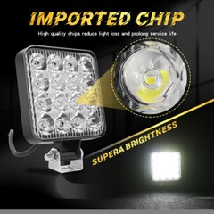 2X Square 3.3” LED Work Light Headights For John Deere Kubota Kubota Tractor