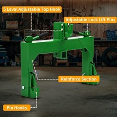 3 Point Quick Hitch for Cat 1 & 2 Tractors W/ 2″ Receiver Hitch 3000 LB Steel