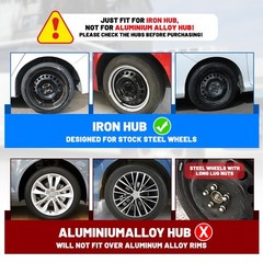 14 Inch Universal Snap On Hubcaps Set of 4 Black Matte