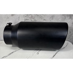 Unbranded Exhaust Tip Universal 5in Inlet 8in Outlet Black Good Matte Bolt-On