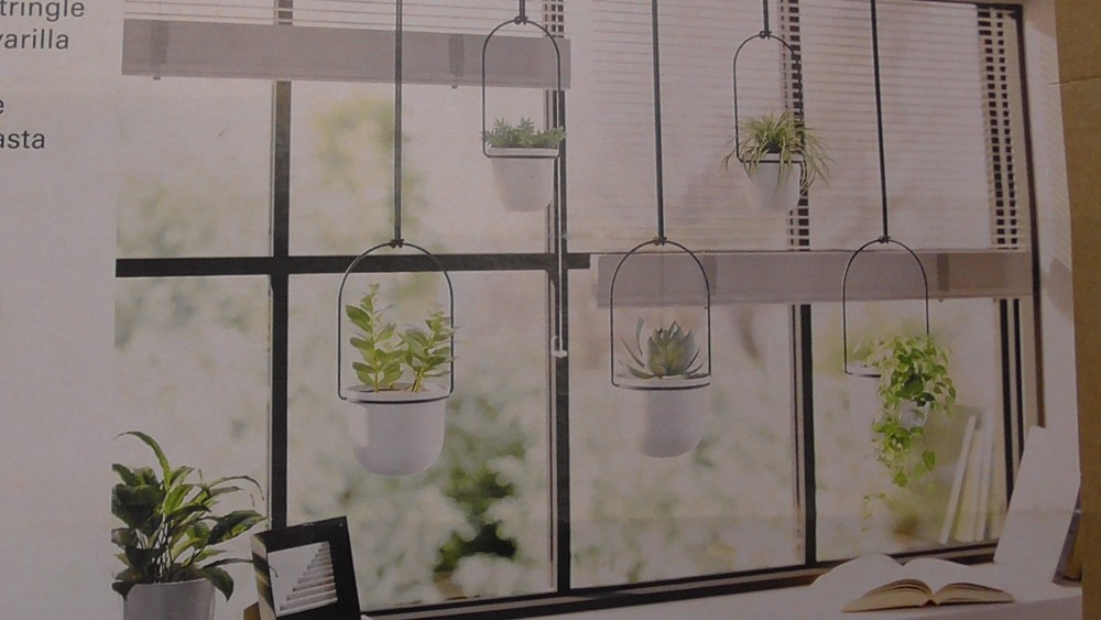 Umbra Triflora 5 Hanging Planter White: Modern Steel Indoor Ceiling/Wall