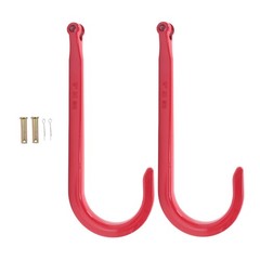 15 Inch Red J Hooks 7,100 LBS Working Load Limit Grade 80 Clevis J-Hook (2 Pack)