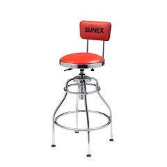 SUNEX TOOLS 8516 Hydraulic Shop Stool, High-Polished Chrome Finish, Hydraulic…