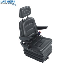 Suspension Adjustable Forklift & Tractor Seat Backrest Armrest Safety Belt