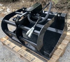 Single Cylinder 40in Flat Bottom Grapple for Mini Loaders-Dingo Style Mounting