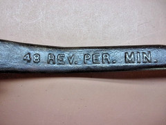 Antique Cast Iron Hand Turn No. 13224 Crank Handle Embossed ’48 Revs Per Min’