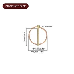 12Pcs 3/16″ x 1-1/2″ Linch Pin with Ring Carbon Steel Zinc Plated Color Zinc