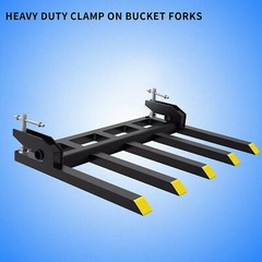 42″ Clamp on Heavy Duty Debris Fork for Tractor Skid Steer BucketsTrash Forks US