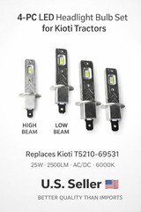 🌟Pro Series 4-Pc LED Headlight Bulb Set for Kioti RX6020 RX6020PC ⬆️Visibility