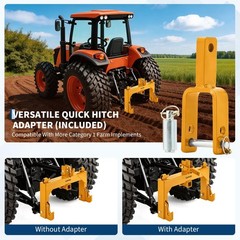 3-Point Quick Hitch Adapter with 2″ Receiver for Category 1 Tractors, 3000 LBS