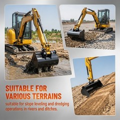 15Gal Flat Tooth Backhoe Bucket w/Pin, Carbon Steel Excavator Attachment for San