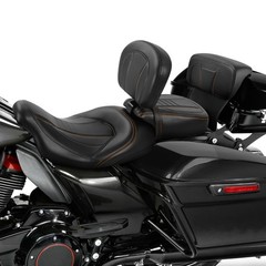 Passenger Seat Backrest Pad For Harley Touring Road King 2014-2023 Black Orange