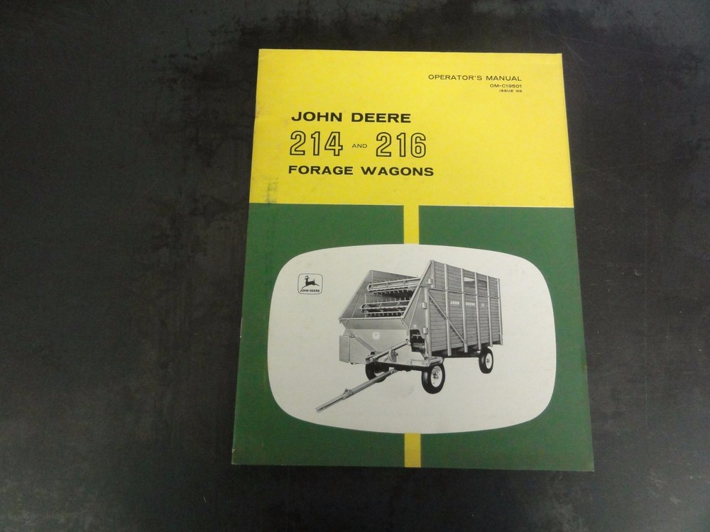 John Deere 214 and 216 Forage Wagons Operator’s Manual OM-C19501 Issue G8