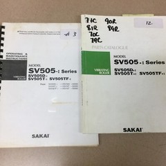Sakai SV505-I SERIES PARTS CATALOG OPERATING MANUAL VIB ROLLER SV505D/T/TF MAINT