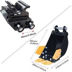 200mm Bucket & Quick Hitch, For 0.8-2Ton Mini Excavators, Free Shipping