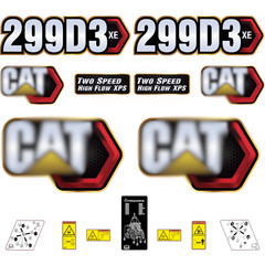 Compatible with 299D3 XE Decal Kit Skid Steer Stickers – Free Shipping -3M Vinyl