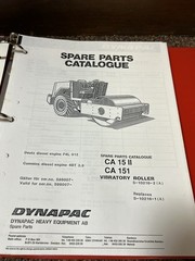 Genuine Original Dynapac CA15 CA15II Roller Compactor Parts Catalog Manual
