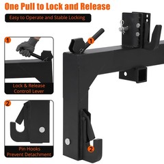 3000LBS Steel 3 Point Quick Hitch W/ 2″ Receiver Hitch For Cat 1 & 2 Tractors