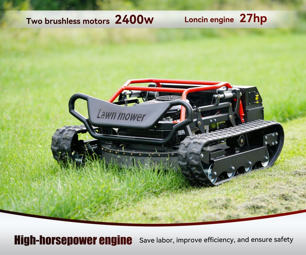 27 HP All Terrain Remote Control Off-Road Lawn Mower Adjustable Mowing Height