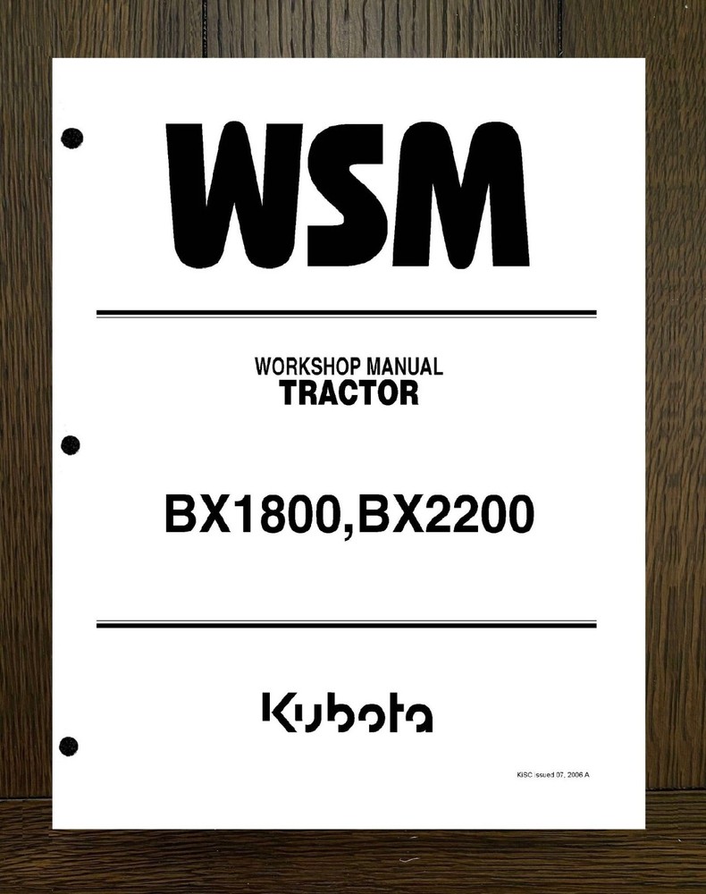1800 Utility Tractor Workshop Service Repair Manual Fits Kubota BX1800 BX2200