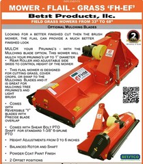 48″ Field Flail Mower Cat.I 3pt 20HP+ Rating (FH-EF125)