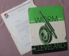 1956 Advertising Booklet * Why Cleveland Worm Gear * Cleveland Story w Letter