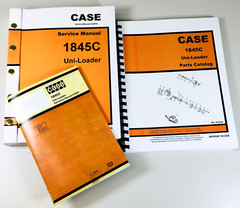 Case 1845C Uni-Loader Skid Steer Service Parts Operators Manual Repair Shop Book