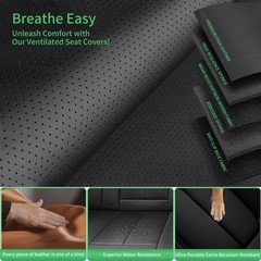 Toyota FJ Cruiser 07-14 Seat Covers Waterproof Leather Airbag 2 Front Black Grey