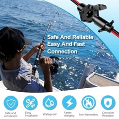 Trolling Motor Plug and Receptacle, Copper 2 Wire 8 Gauge 12V-24V Minn Kota Boat