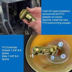 PTO Extender Adapter 1-3/8″ 6-Spline Male to Female for Agricultural Equipment