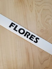 FLORES last name decal sticker vinyl (2) PAIR Gloss BLACK 24″ FAST USA
