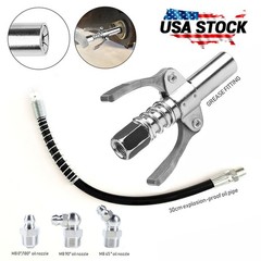 (2 Pack) Double Handle Lock Plier Oil Nozzle High Pressure Grease Gun Coupler