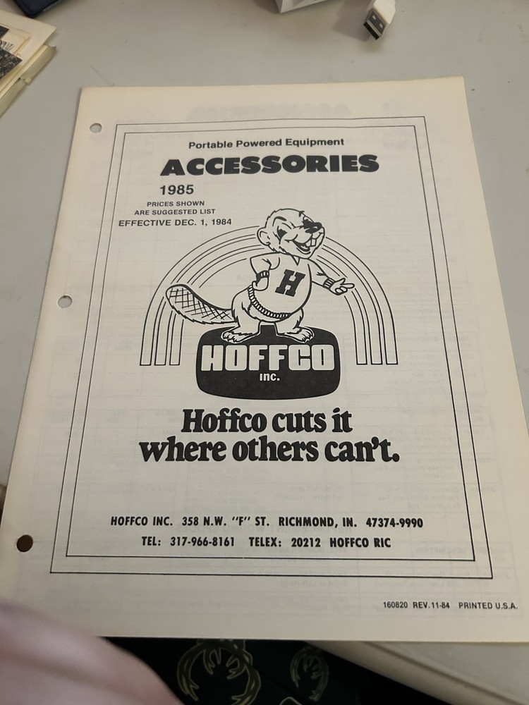 HOFFCO PORTABLE POWER EQUIPMENT SALES BROCHURE 1985 PRODUCT OVERVIEW
