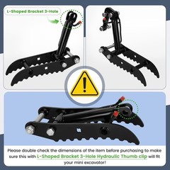 Versatile Mini Excavator Hydraulic Thumb with L-Bracket for Enhanced Performance