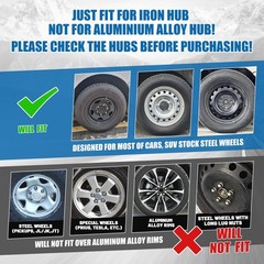 16 Inch Universal Hubcaps 4 Pcs Snap On Wheel Covers Matte Black Steel Rims