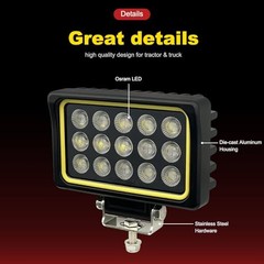 6″ LED Work Flood Lights 150W 12000LM Yellow 12V/24V [2PCS]
