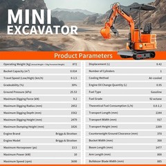 1Ton Mini Excavators B&S Engine 13.5HP Digger Hydraulic Thumb Clip EPA Certified