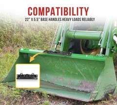 5-1/2″x22″ Black Tractor Bucket Grab Hooks Bolt 2″Hitch Receiver for Deere 1025R