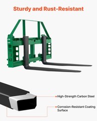 VEVOR Pallet Fork Frame Attachment with 36-inch Skid Steer Forks for JD Tractors