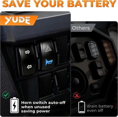 YUDE ATV SXS UTV Turn Signal Kit with 110dB Horn,Pre-Wired,Plug and Play | Bl…